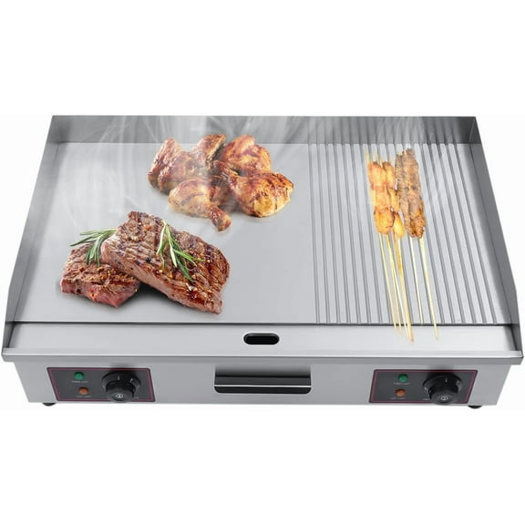 3000W  Electric Griddle,Countertop Griddl Adjustable Temperature Control 122°F-572°F,Stainless Steel Flat Top Grill for Home Restaurant