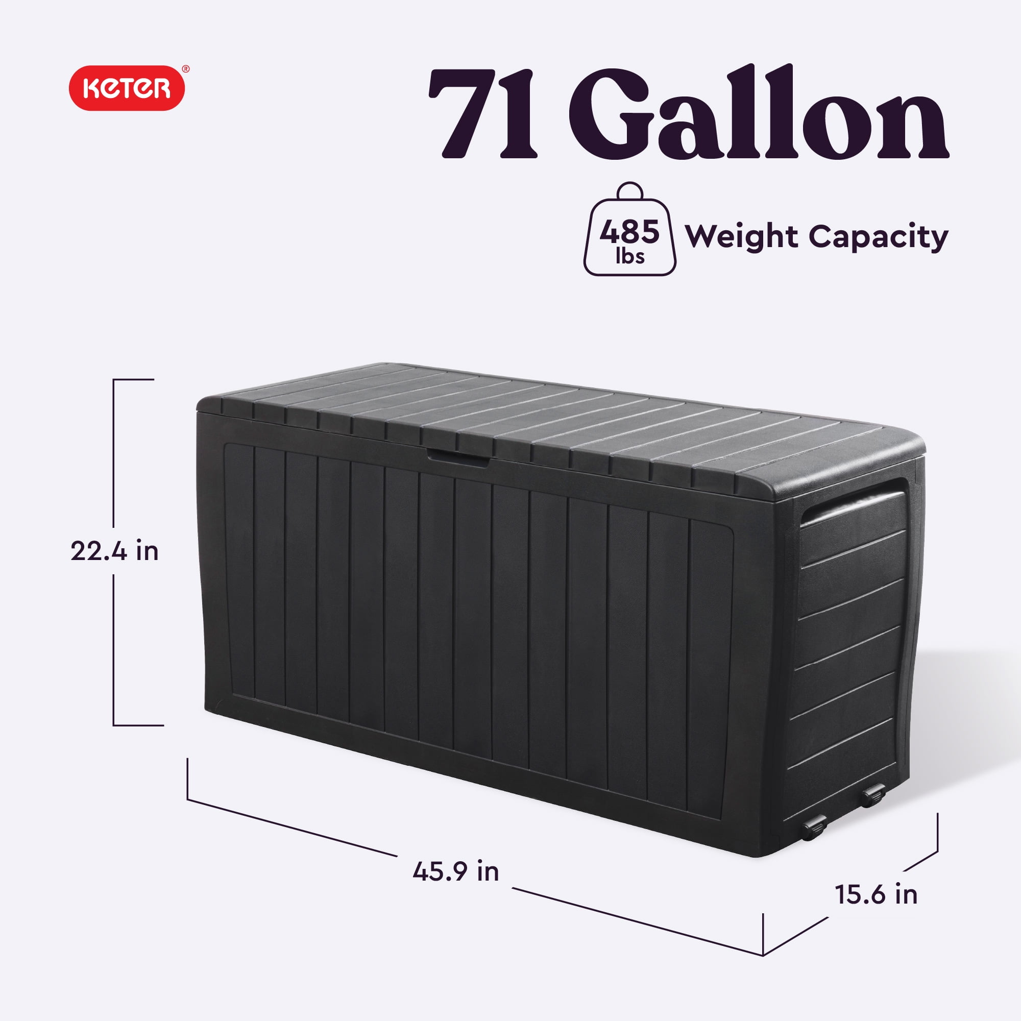 Keter Arden 71 Gallon Durable Resin Outdoor Deck Box Storage