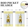 thumbnail image 2 of Summer Cute Bee Gnome Kitchen Curtains, Sunflower Flower Honey Short Window Curtains Set of 2, Window Treatment Tier Curtains for Kitchen Over Sink Bathroom Dining Room Decor (26x36 Inch), 2 of 6