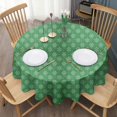 thumbnail image 3 of Green Christmas Snowflake Pattern Round Tablecloth 60"x60",Wrinkle Wipeable Table Cloth for Kitchen Dining Room Picnic Patio Party, 3 of 6