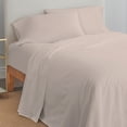 thumbnail image 4 of Color Sense 100% Cotton Queen Sateen Sheet Set, 300 Thread Count Wrinkle Resistant, Quick Dry, Soft & Smooth 4-Piece Set Peach, 4 of 9
