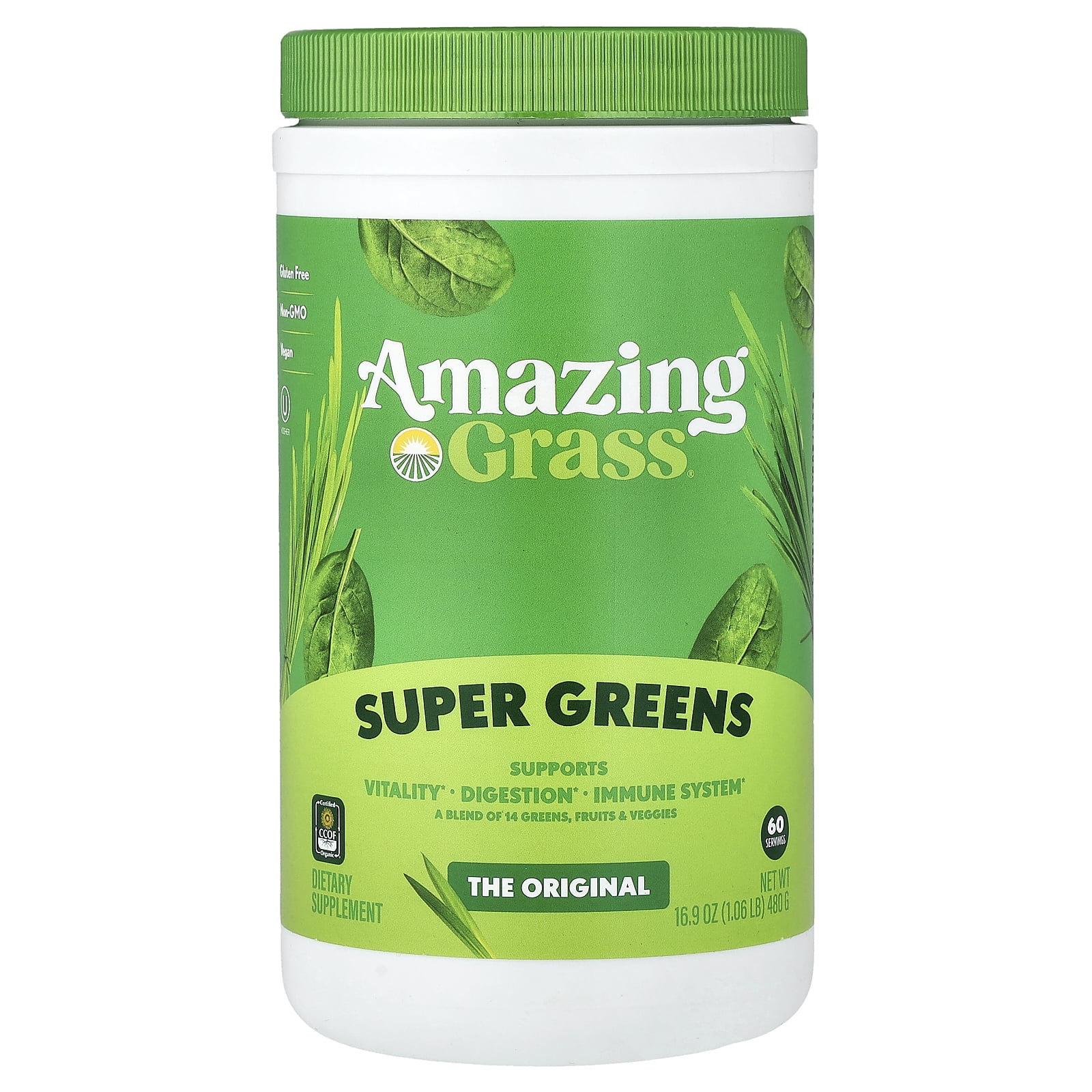 Amazing Grass, Greens Blend Superfood, the Original Superfood Powder, 1.06 lb, 60 Servings