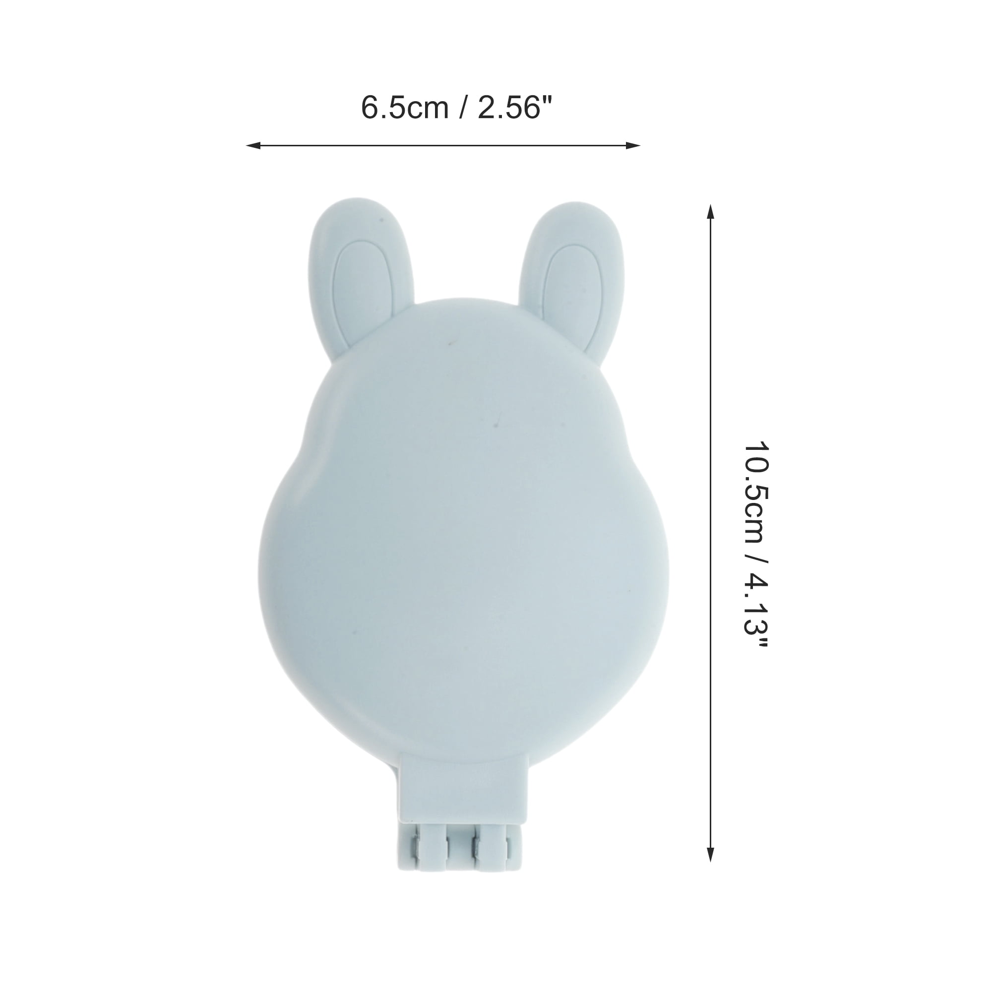 Unique Bargains 1 Pc Rabbit Shape Foldable Mirror Comb for Hair Styling Blue