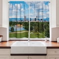 thumbnail image 2 of Ambesonne Urban Kitchen Curtains, Sunny City Park at Denver, 55"x39", Sky Blue Fern Green, 2 of 3