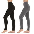 thumbnail image 2 of Just Love Ladies Solid Fleece Lined Seamless Leggings (Pack of 2) 6816-C-XS-S (Charcoal Black, Medium / Large), 2 of 3