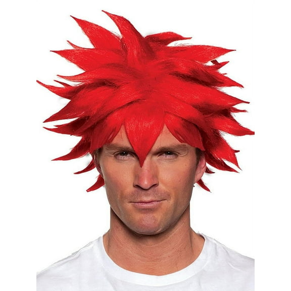 Underwraps UDW-30422OS-C Spiky One Size Adult Costume Crunchyroll Anime Wig | Red
