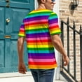 thumbnail image 5 of T Shirt For Men Rainbow Pride Flag LGBT Colorful Stripes Men Novelty Beach Graphic Tees Short Sleeve, 5 of 7