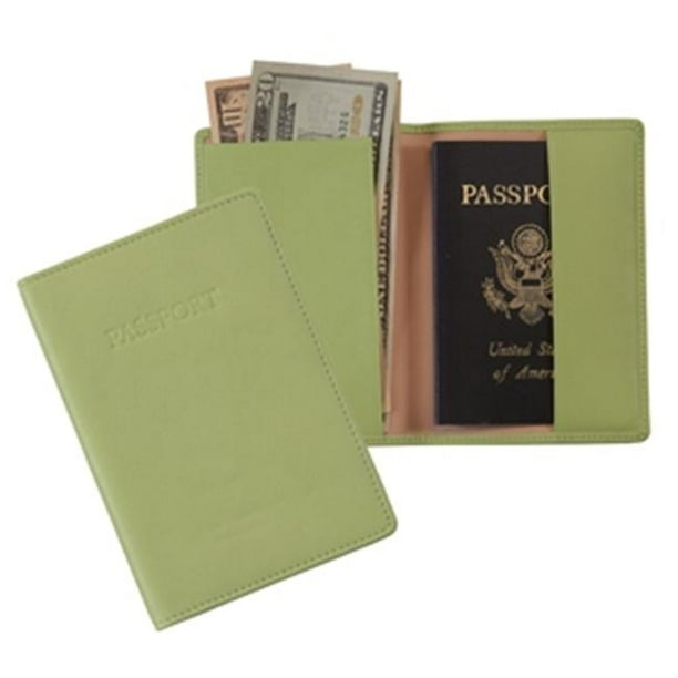Royce Leather 203-KLG-5 Veste de Passeport en Cuir de Vache Nappa Pleine Fleur&44; Clé Vert Citron Vert