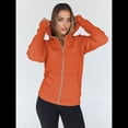 thumbnail image 4 of Sudaderas con Capucha y Cremallera para Mujer, Chaquetas de Forro , Sudaderas de Gran Tamaño, Conjuntos de Moda de Otoño, Suéteres, Ropa de Invierno. Naranja M, 4 of 9