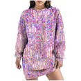 thumbnail image 1 of Funicet Robe d'Été Décontractée, Mode et Décontractée pour Femmes Automne et Hiver Col Rond Manches Longues Robe Imprimée, 1 of 6