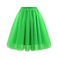 thumbnail image 2 of Women Midi Length Mesh Tulle Skirt Elastic Waist Layered Party Dance Tutu Skirt, 2 of 5