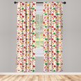thumbnail image 2 of Ambesonne Animal Theme Curtains, Fall Leaves Flowers, Pair of 28"x95", White Dark Pink and Marigold, 2 of 4