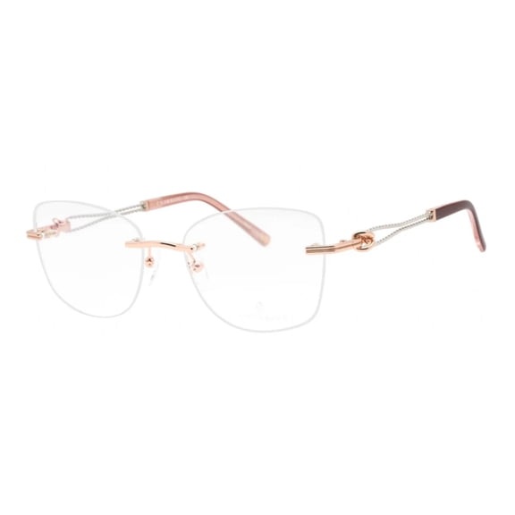 Charriol PC71061 C03 55mm Cat Eye Eyeglasses for Women's Shiny Pink Gold Silver Burgundy