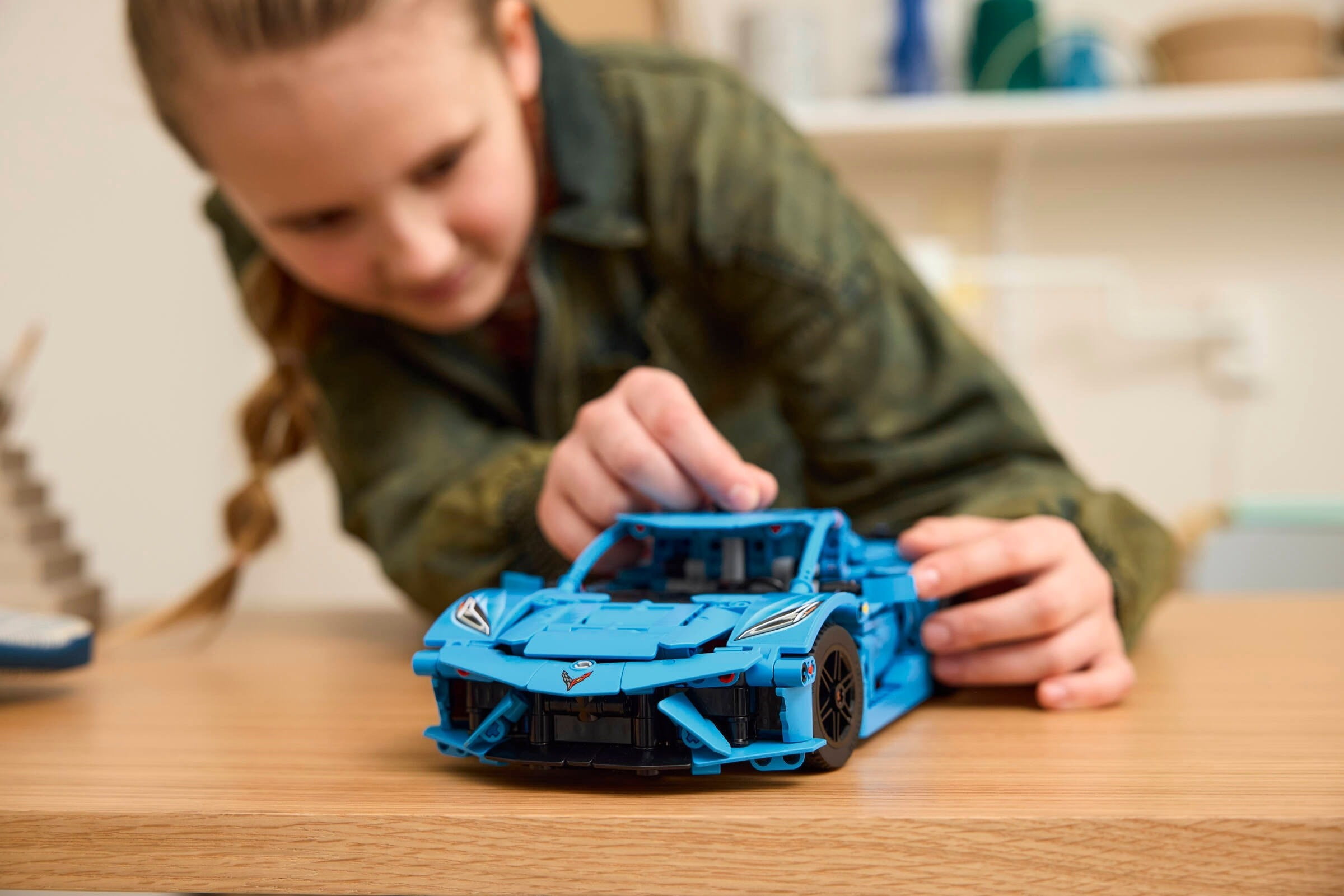 LEGO Technic Chevrolet Corvette Stingray Blue 42217 Building Set, Sports Car Model, Collectible Car Display for Ages 9+