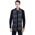 thumbnail image 2 of Bufanda de invierno JAMW para hombre Bufandas suaves y elegantes de moda Gris Cuadros blancos, 2 of 5