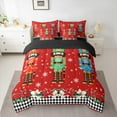 thumbnail image 2 of jejeloiu Colorful Nutcraker Soldier Twin Bedding Sets 7-Piece,Merry Christmas Bedding Comforter Set,Red Green Blue Sheet Sets For Teens,Ultra Soft Home Decor Reversible, 2 of 8