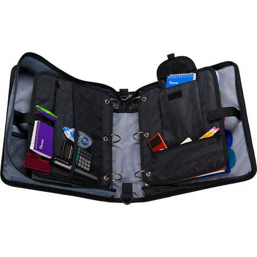 Case•it Dual, Two 1.5 Inch D-Ring Zipper Binder, 3-inch Capacity, With Two hold-down pages, Assembled Product Height 13", Dual-132 Blue