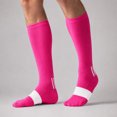thumbnail image 2 of Domzle Men's Athletic Run Cushion Over-the-Calf Tube Socks Running, Work and Daily Wear. Hot Pink, 2 of 4
