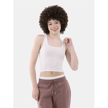 No Boundaries Cotton Stretch Ribbed Cropped Tank Top, Women's XS-3XL