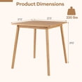 thumbnail image 3 of Gymax 27.5'' Square Bamboo Dining Table for 2-4 People Dinner Table for Dining Room, 3 of 10