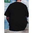 thumbnail image 2 of Camiseta informal de cuello redondo para hombre con estampado geométrico animal, 100 % algodón, manga corta, tejido de punto para todo tipo de clima, transferencia térmica digital, corte regular, 220, 2 of 6