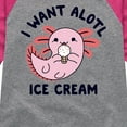 thumbnail image 3 of Instant Message - I Want Alotl Ice Cream - Toddler And Youth Girls Raglan Graphic T-Shirt, 3 of 5
