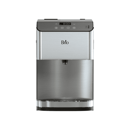 

Brio 700 Series Countertop Touchless 3-Stage Capacity Bottless P.O.U. Tri-Temperature Digital Water Cooler Dispenser with Hot Up To 194 Degrees Room and Cold 39 Degrees Fahrenheit Water Temperature