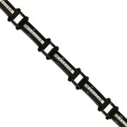 PRECIOUS ACCENTS CZ Stainless Steel Polished Black IP Link Bracelet, .50 Extender
