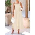 thumbnail image 3 of Vestido largo KIRUNDO de verano sin mangas para mujer, beige, XXL, 3 of 9