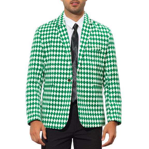 Lars Amadeus Men's Checked Blazer Slim Fit Casual Lightweight Plaid Sports Coat