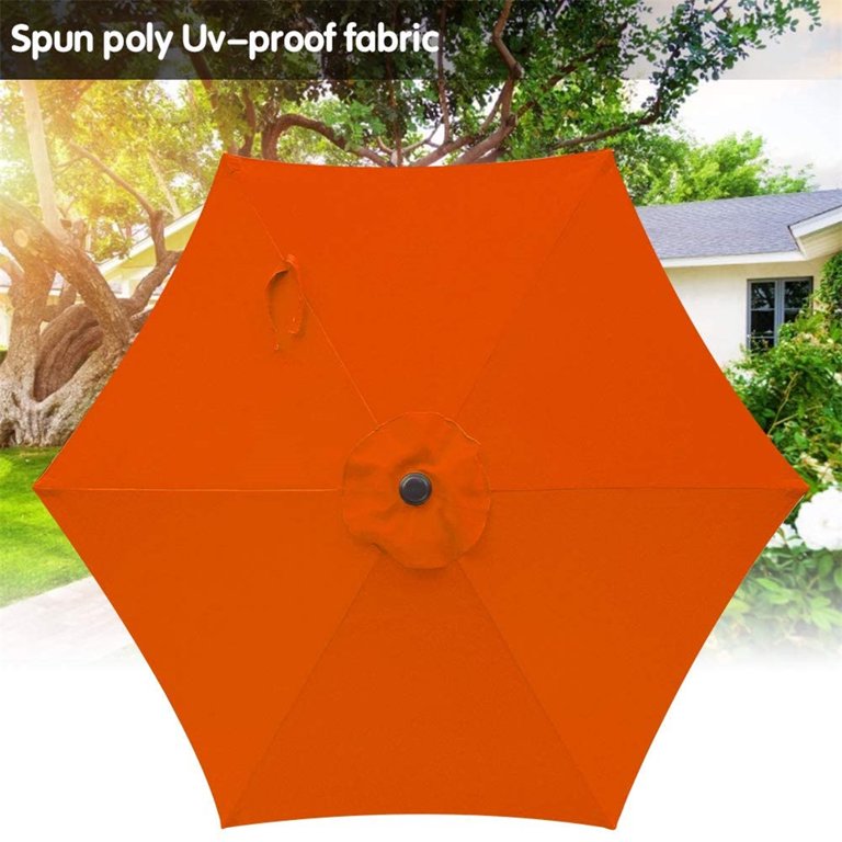 blue white patio umbrella Business & Pleasure Co. The Resort Market Umbrella 10'