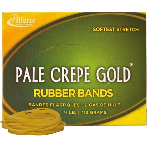 all21405 7" Length Alliance Rubber Pale Crepe Gold Rubber Band Size: #117b 