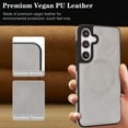 thumbnail image 6 of Allytechgroup Slim Phone Case for Samsung Galaxy S25 Edge, [Compatile with Magsafe] Magnetic Back Cover Anti-Scratch Lightweight Shockproof Retro PU Leather Shell Case for Women Men, Gray, 6 of 6