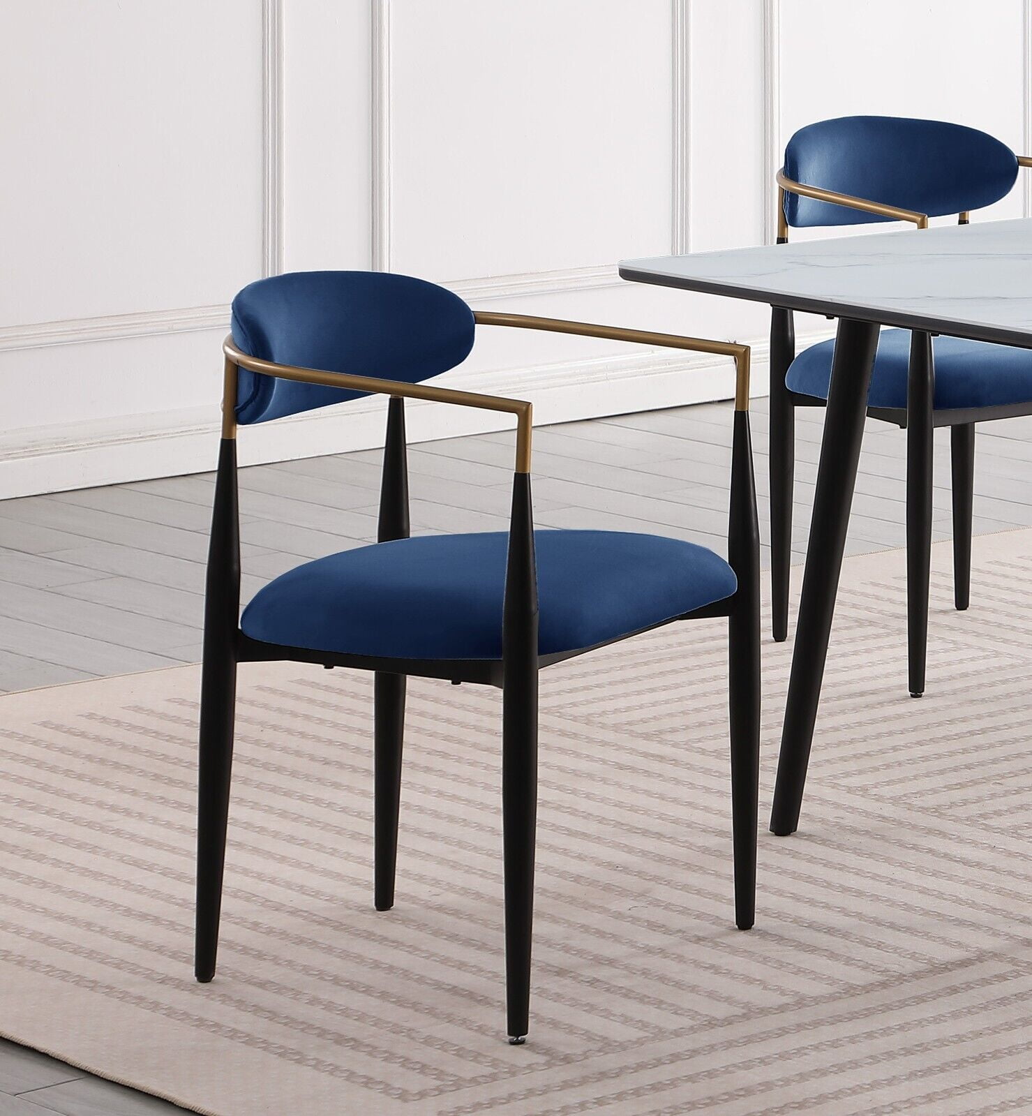 Set of Formal Traditional Dining Chairs, Silver Hue, Dark Gray