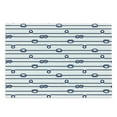 thumbnail image 1 of Navy Cutting Board, Ship Boat Sea Life Rope and Marine Nautical Knots as Border Lines Art Print, Decorative Tempered Glass Cutting and Serving Board, Large Size, Navy Blue and White, by Ambesonne, 1 of 1