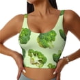 thumbnail image 1 of Balery Broccoli 3 Sujetadores deportivos con espalda cruzada para mujer, acolchados, sin costuras, de alto impacto, ideales para yoga, gimnasio, entrenamiento y fitness.-Small, 1 of 8
