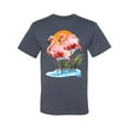 thumbnail image 2 of Wild Bobby, Flamingo Love Print, Animal Lover, Men Graphic Tee, Vintage Heather Blue, 4X-Large, 2 of 4