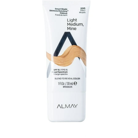 Almay Smart Shade Liquid Foundation Makeup, SPF 15, 200 Light Medium Mine, 1 fl oz