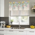 thumbnail image 4 of 2 Pack Valances for Window, Easter Short Curtains for Kitchen Bedroom Living Room, Spring Colorful Eggs Eucalyptus Leaves Floral Rod Pocket Small Window Treatment Valance Drapes 60 x 18 Inch, 4 of 8