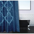 thumbnail image 3 of Simply Daisy 70" W x 73" H Ananda Geometric Print Polyester Shower Curtain, Navy, 3 of 3