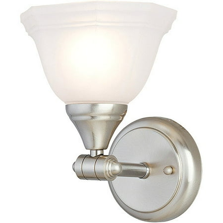 Hardware House 1-Light Bathroom Wall Fixture, Brushed Nickel