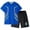 Blue, variant on Gelikeya Boys Clothes Summer Outfits Quick Drying Athletic Short Sleeve Little Big Boy Shorts Set for Kids Clothing 3-14 Years Green, 7-8 Years