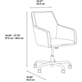 thumbnail image 3 of London Mid Back Leather Box Style Office Chair in White - Bonded Leather, 3 of 7