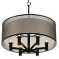 thumbnail image 3 of Possini Euro Design Black Drum Pendant Chandelier 22" Wide Modern Double Shade 6-Light Fixture Dining Room House Foyer Entryway, 3 of 9