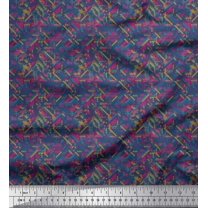 Soimoi Rayon Fabric Check & Texture Printed Fabric 1 Yard 42 Inch Wide