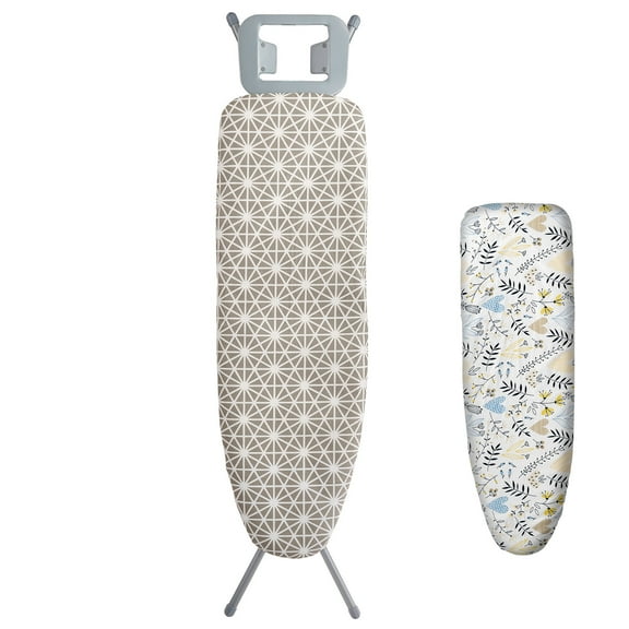 KFFKFF 51 x 13 Ironing Board, 4 Layer Thick & 7 Height Adjustable, Ironing Board with Heat Resistance Cover for Laundry