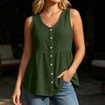 thumbnail image 2 of WEIWEN Womens Tank Tops 2026 Summer Floral Printed Adjustable Spaghetti Strap Tank Top for Women Scoop Neck Sleeveless Workout Cropped Tops Dark Green, XL, 2 of 5