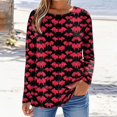 thumbnail image 3 of IYYVV Halloween Shirts for Women Long Sleeve Crewneck Casual Dressy Tops Funny Ghost Pumpkin Graphic Fall Fashion Tops Hot Pink S, 3 of 6