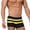 Black, variant on Men's Striped Splicing Boxer Swim Trunks with Back Zipper Pocket Summer Thick, Red, XL
