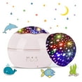 thumbnail image 1 of LED Projector Lamp, Starry Sky Baby Night Light 2 in 1 Ocean Projector & Stars Bedside Lamp 360 ° Degree Rotation Projection Lamp 8-Color Change Perfect for Kids Bedroom, 1 of 7